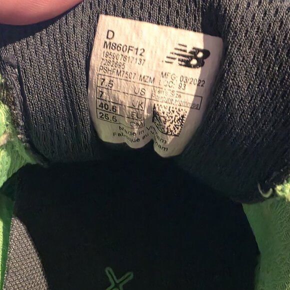 Mens size 7.5 - New Balance 860v12 M860F12 Men's Running Shoes Fluorescent Green - Picture 10 of 10